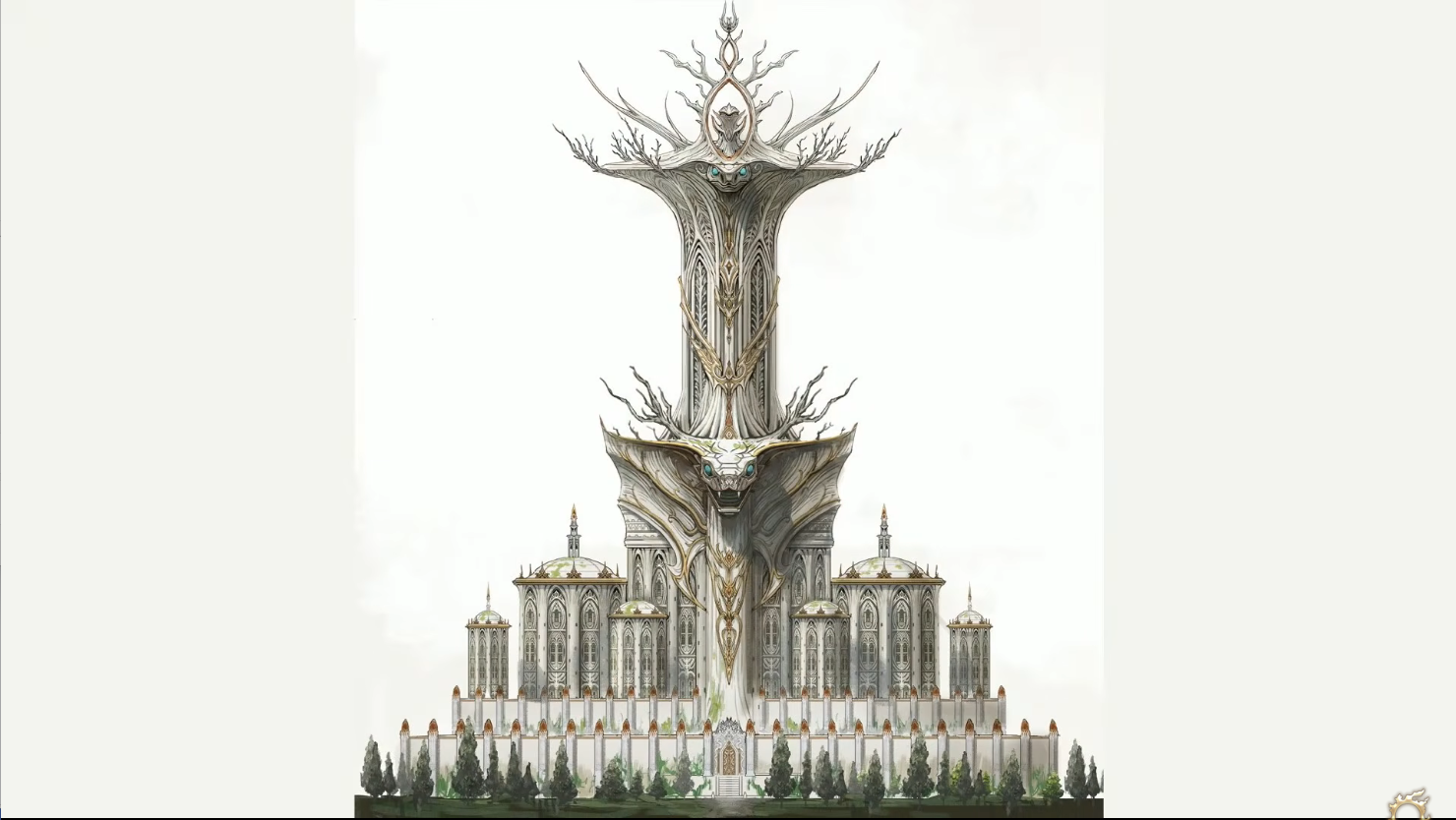 樹形の塔と宮殿