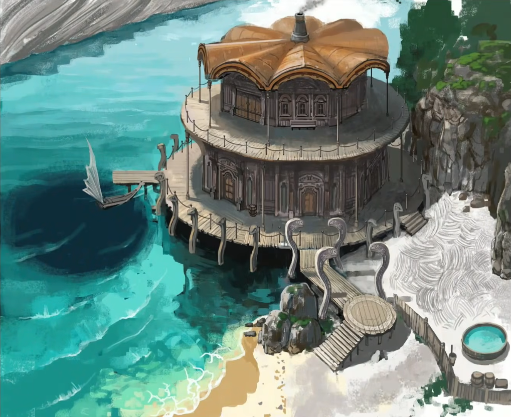 海辺の桟橋集落