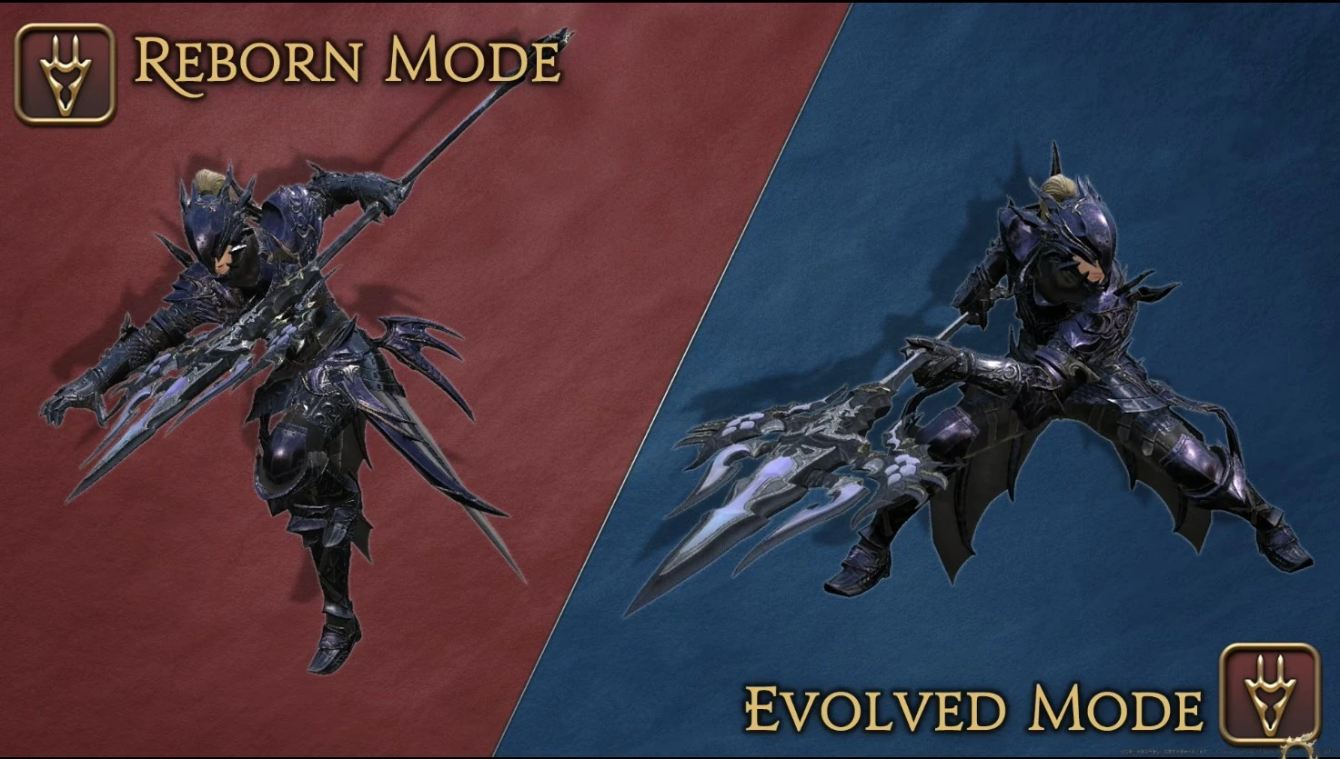 クリックで拡大(Enter/Spaceでも開く) REBORN MODE vs EVOLVED MODE 竜騎士